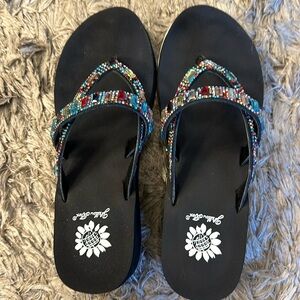 Yellow Box Alanna Platform Flip Flops.